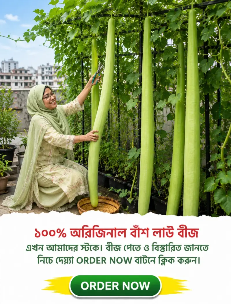 সরাসরি ভিয়েতনাম থেকে আমদানি করা  উচ্চফলনশীল ১০০% অরিজিনাল  বাঁশ লাউ এর ১৫ গ্রামের ইন্টেক প্যাকেট [ ইন্টেক প্যাকেটে বীজ আছে,  ৬০ থেকে ৭০ পিস ]